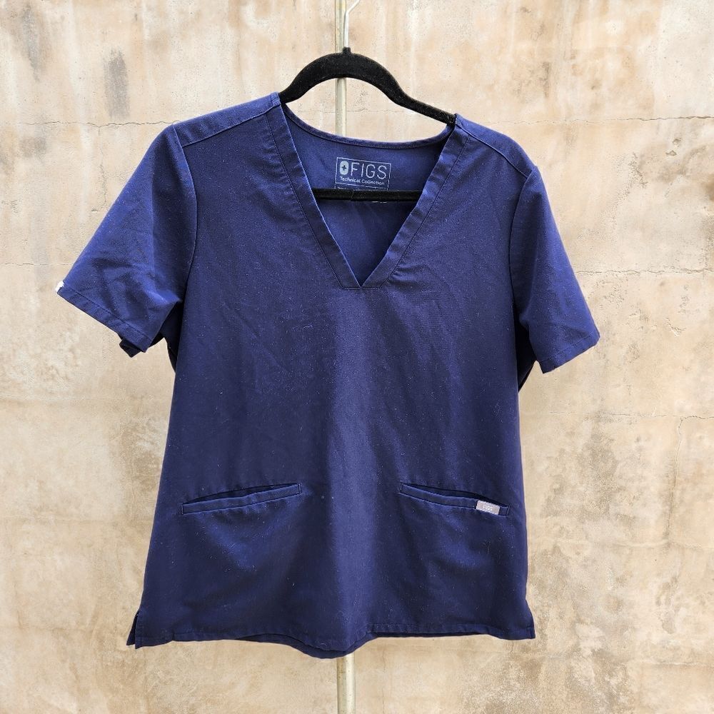 Figs Bluevneck Technical Collection Scrub Top